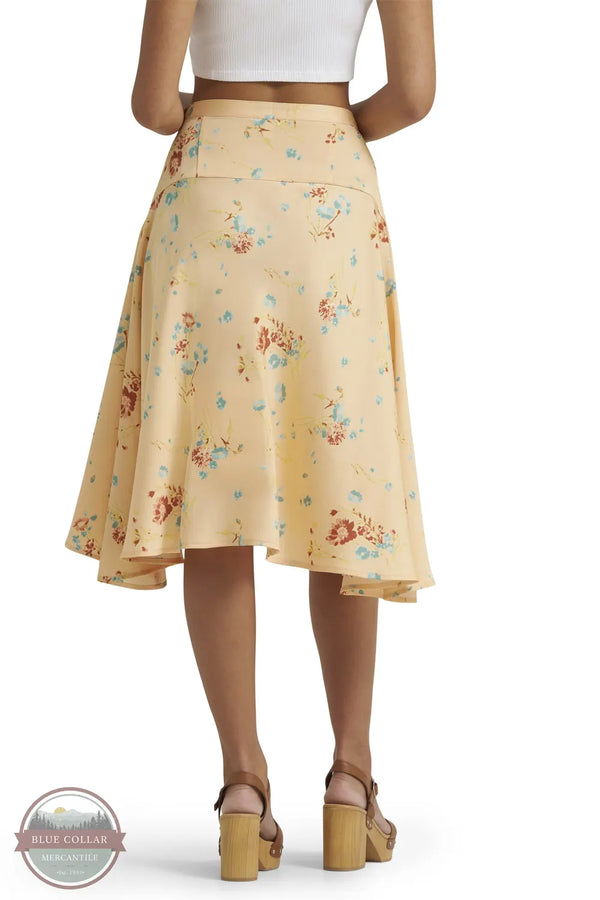 Wrangler 112380069 Women's Flowy Handkerchief Midi Skirt in Orange Peach rear view