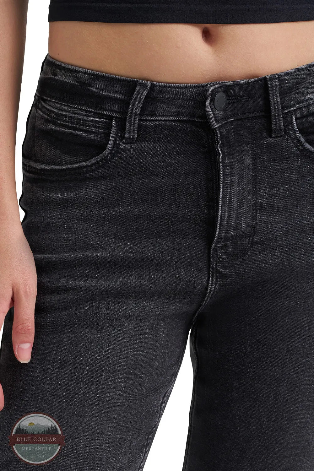 Wrangler 112324282 Women's Fierce High Rise Flare Jean front zipper view