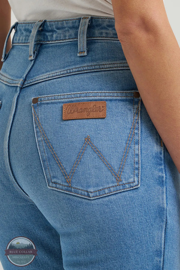 Wrangler 112367598 Women's High Rise Rodeo Bootcut Wrangler Riding Jean in Camila Blue rear pocket detail view