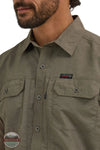 Wrangler 112353836 Wrangler ATG™ Men's Mix Material Long Sleeve Shirt front detail image