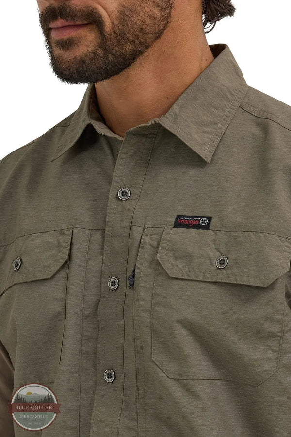 Wrangler 112353836 Wrangler ATG™ Men's Mix Material Long Sleeve Shirt front detail image