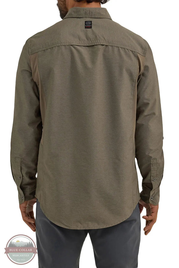 Wrangler 112353836 Wrangler ATG™ Men's Mix Material Long Sleeve Shirt back model view