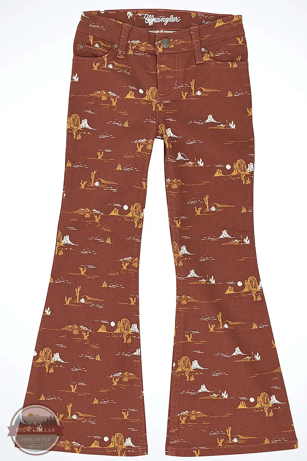 Wrangler 112367555 Girls Desert Print Flare Jeans front view