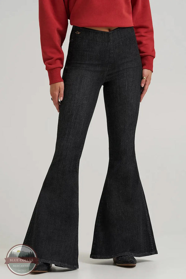 Wrangler 112370416 Lainey Wilson Pull On Bell Bottom Jeans in black, front