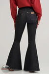 Wrangler 112370416 Lainey Wilson Pull On Bell Bottom Jeans in black, rear