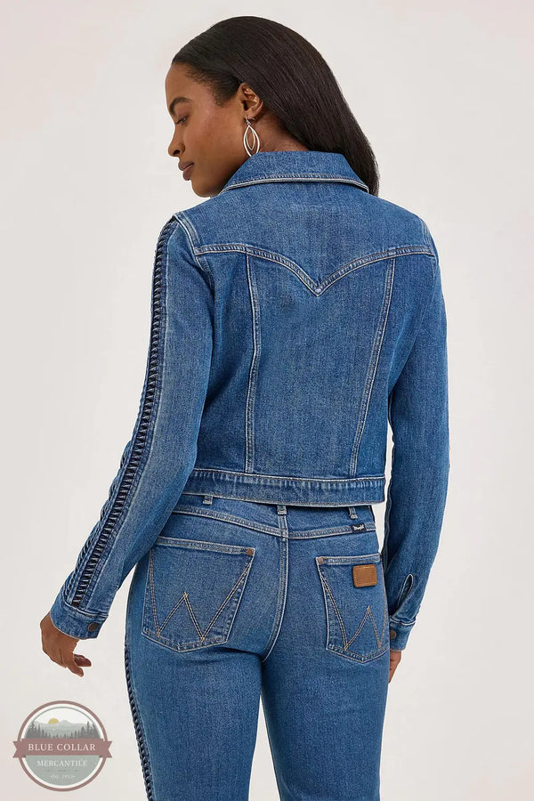 Wrangler 112371721 Western Braided Denim Ladder Jacket, rear
