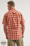 Wrangler 112374632 Riggs Workwear Foreman Plaid Work Shirt in Rust Plaid back view