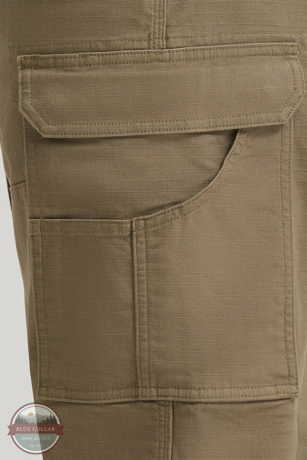 Wrangler 112374647 Riggs Workwear Performance Ranger Cargo Pant in Bark Tan cargo pocket detail