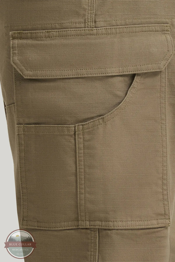Wrangler 112374647 Riggs Workwear Performance Ranger Cargo Pant in Bark Tan cargo pocket detail