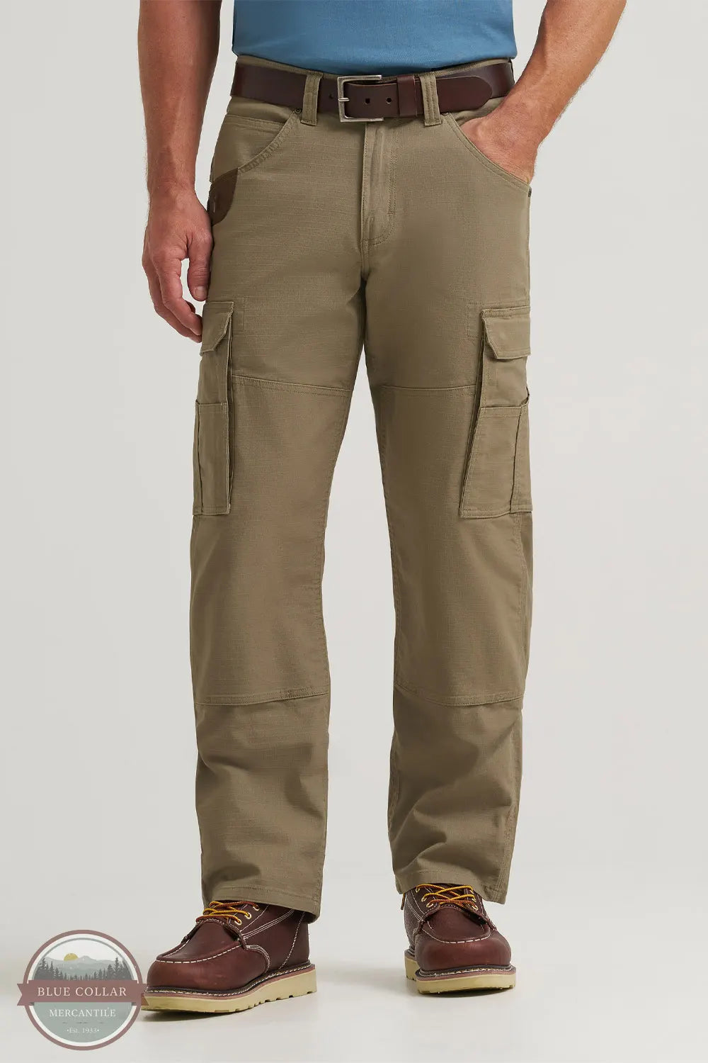 Wrangler 112374647 Riggs Workwear Performance Ranger Cargo Pant in Bark Tan front view