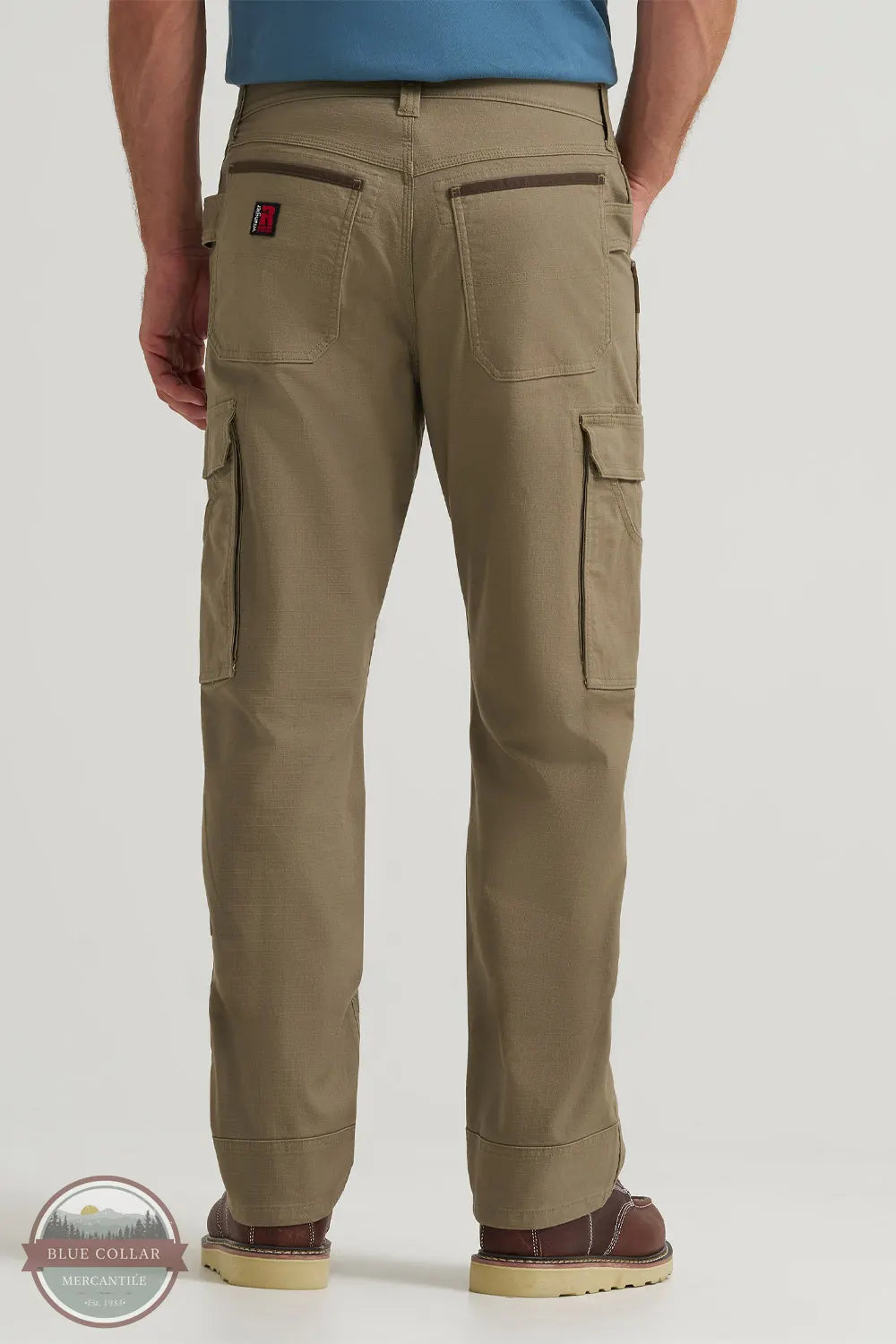 Wrangler 112374647 Riggs Workwear Performance Ranger Cargo Pant in Bark Tan rear view