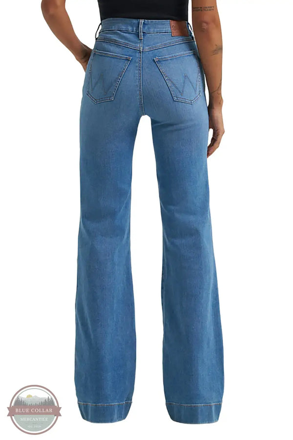 Wrangler 112374972 Bespoke High Rise Trouser Jeans in Light Wash, rear