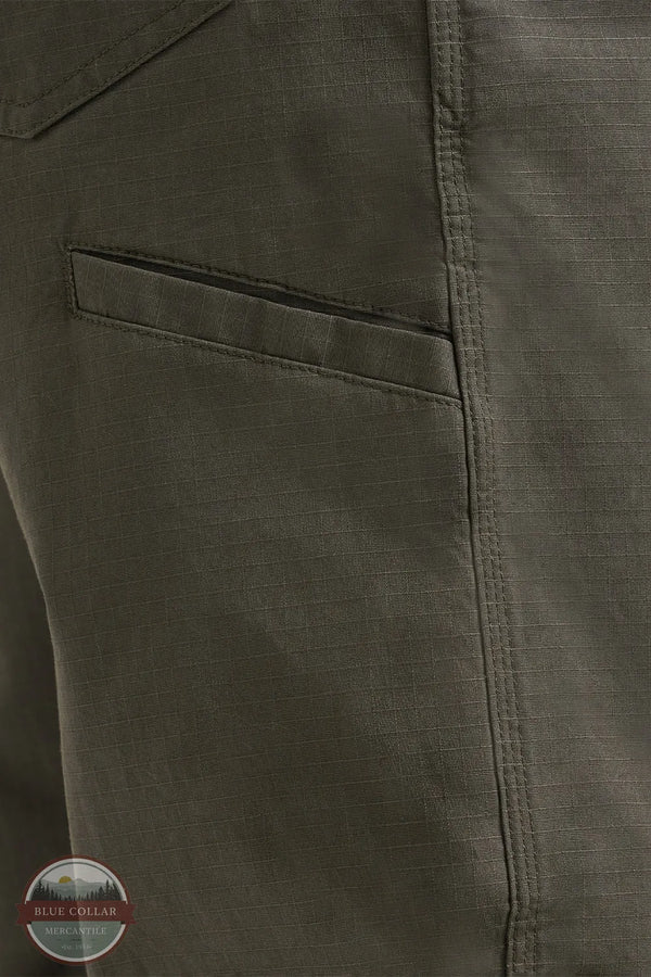 Wrangler 112375001 Riggs Workwear Performance Technician Pant in Loden Green phone pocket detail view