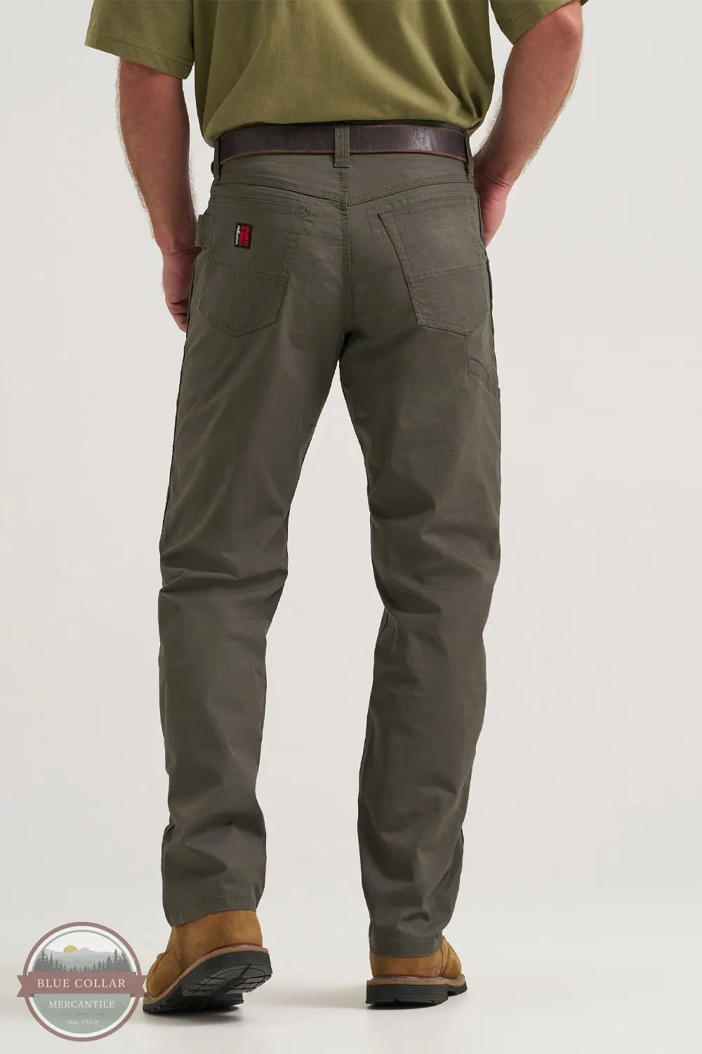 Wrangler 112375001 Riggs Workwear Performance Technician Pant in Loden Green rear view