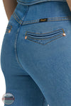 Wrangler 112375596 Wrangler X Lainey Wilson Pull On Flare Jeans in Blue back pocket detail