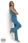 Wrangler 112375596 Wrangler X Lainey Wilson Pull On Flare Jeans in Blue on model
