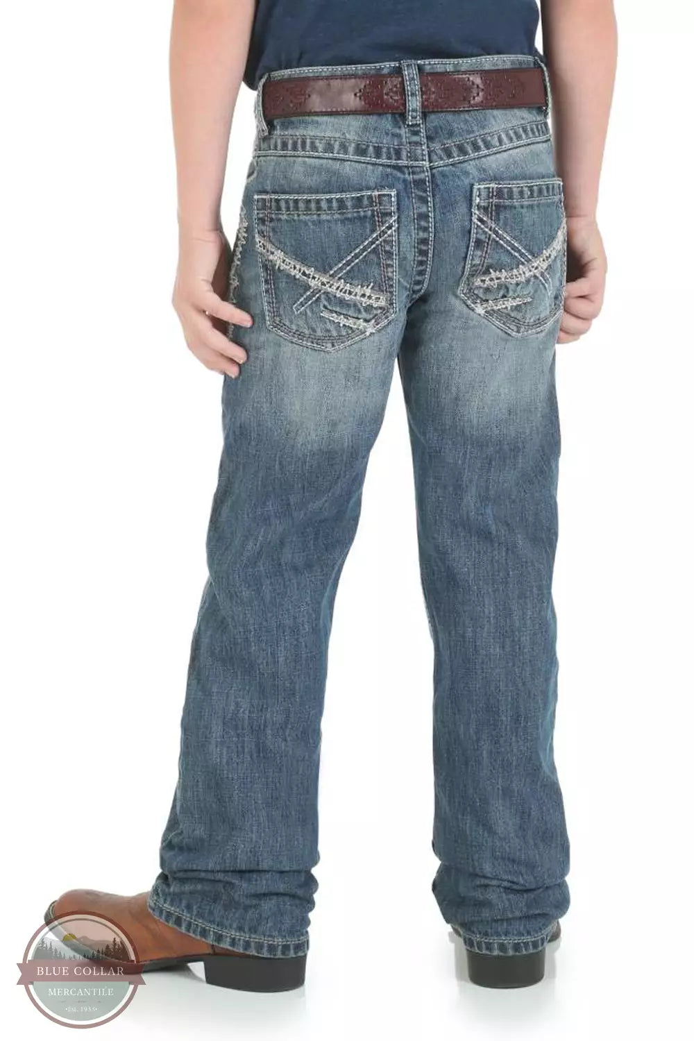 Wrangler 42BWXBB Kids 20X Vintage Bootcut Slim Fit Jean in Breaking Barriers Back View