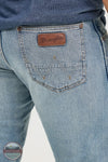 Wrangler 77MWZBR Retro Slim Boot Cut Jean in Light Wash, rear pocket