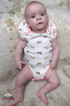 Wrangler Girls Infant Horse Shortall Set in Pink (2 Pieces) - PW1100002 onesie undergarment shown on