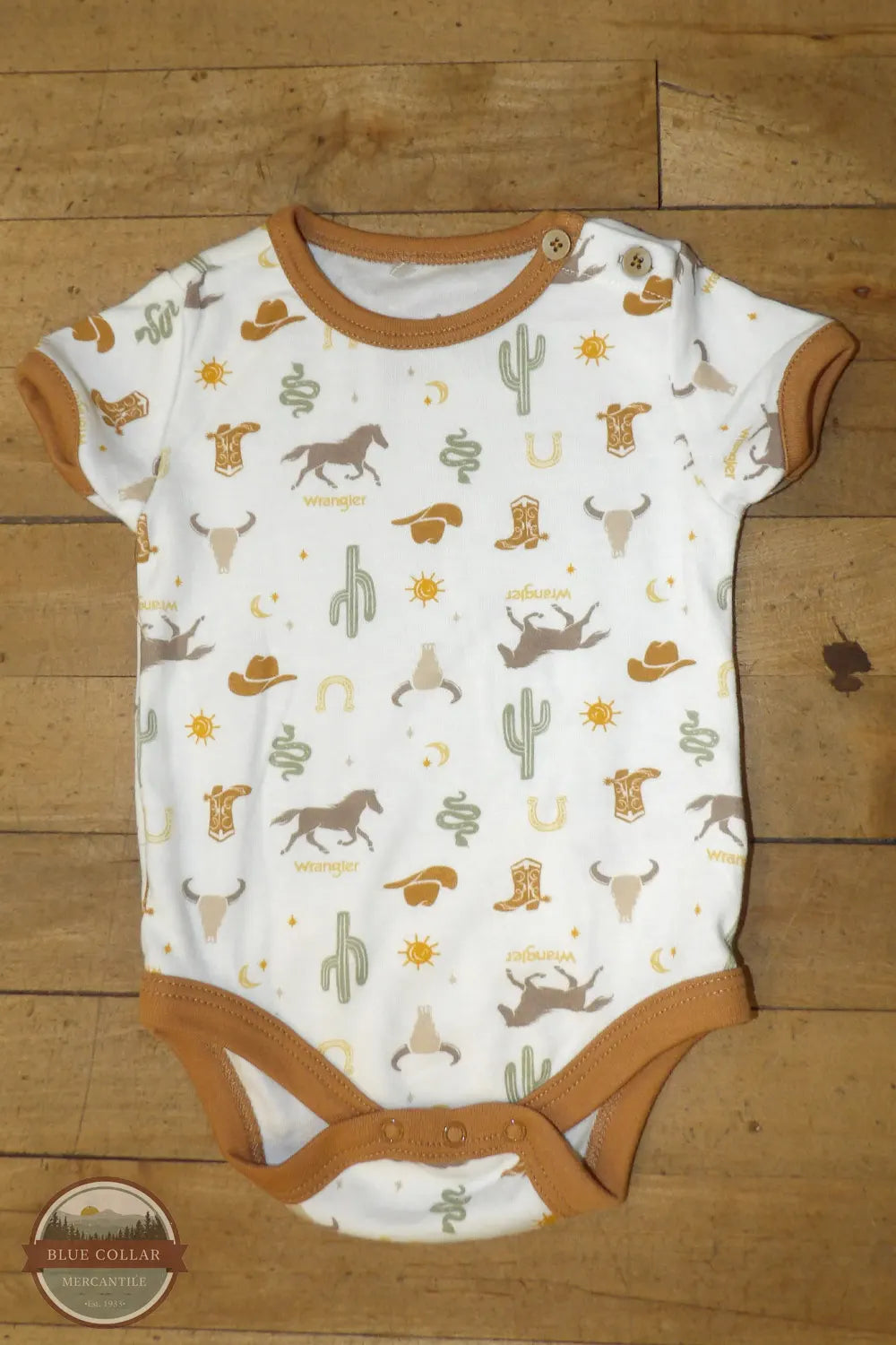 Wrangler PW2100002 Wrangler Infant Boys Cowboy Shortall Set onesie undershirt for set