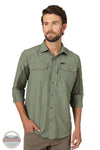 Wrangler NSB89DV Wrangler ATG™ Men's Mix Material Long Sleeve Shirt in Dusty Olive Green front view
