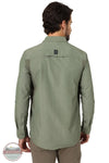 Wrangler NSB89DV Wrangler ATG™ Men's Mix Material Long Sleeve Shirt in Dusty Olive Green back view