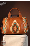 Wrangler WG174-5110 Southwestern Print Duffle Bag in brown, front