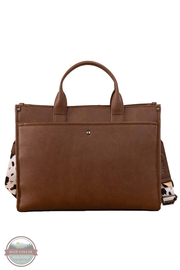 Wrangler WG288-8119 Carry-All Large Animal Print Work Tote in cow brown, rear