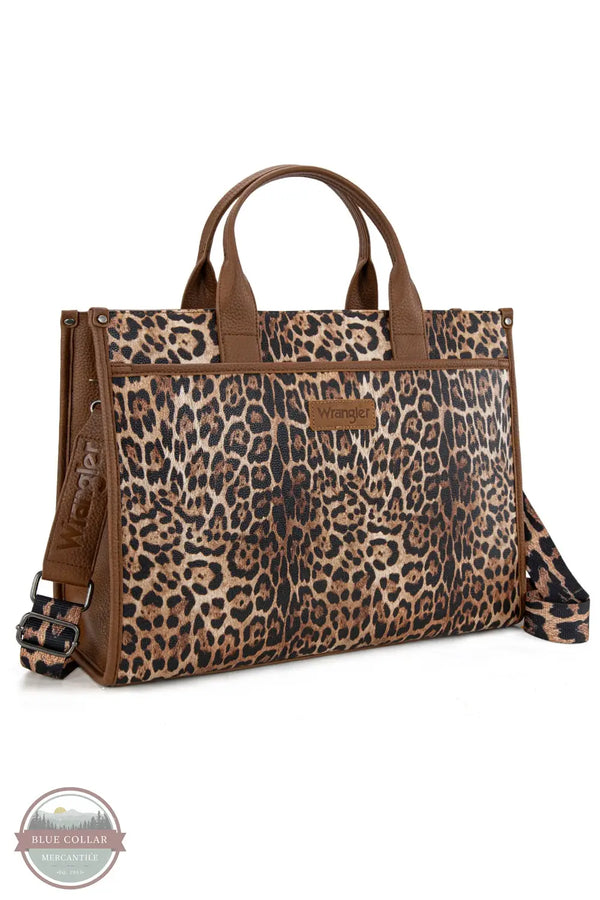Wrangler WG288-8119 Carry-All Large Animal Print Work Tote in leopard, front