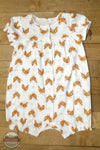 Wrangler Girls Infant Chicken Romper Set (2 Pieces) - HW1100013 chicken covered romper on floor