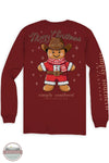 Simply Southern Girls' Gingerbread Cowboy Long Sleeve T-Shirt in Carmine Red YTH-LS-COWBOY-CARMINE back of shirt shown