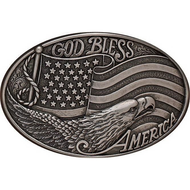 37016 God Bless American Belt Buckle