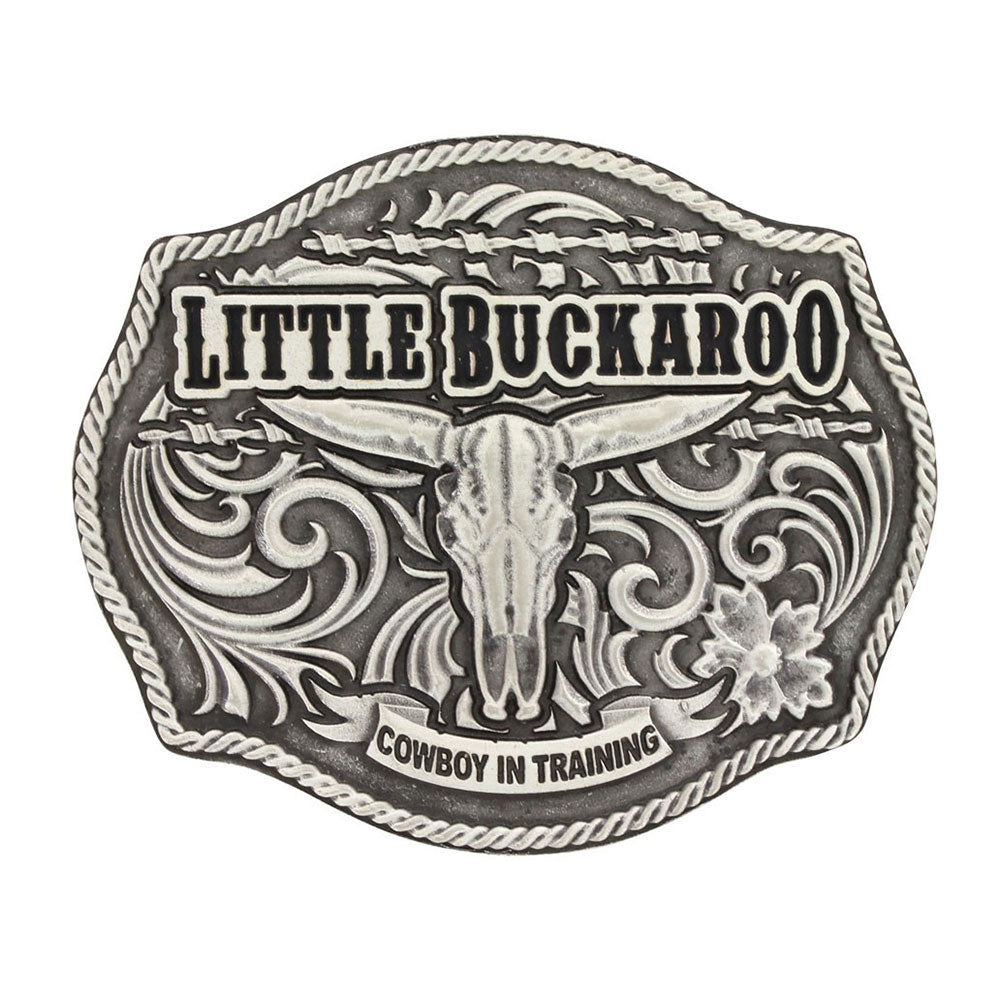 Montana Silversmiths A608S Kid's Lil Buckaroo Skull Attitude Belt Buckle