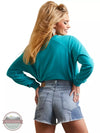 Ariat 10043624 Embroidered Rose Logo Sweatshirt in Teal Back View