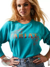 Ariat 10043624 Embroidered Rose Logo Sweatshirt in Teal Front Detail