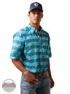 Ariat 10043638 Konner Classic Fit Short Sleeve Shirt in Enamel Blue Front View