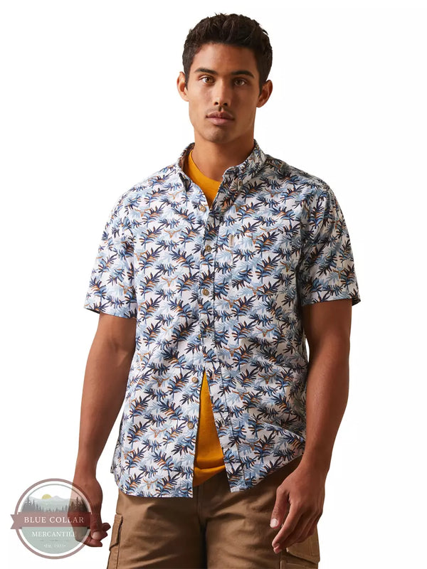 Ariat 10043706 Short Sleeve Shirt with a Palm Fronds Print Front View
