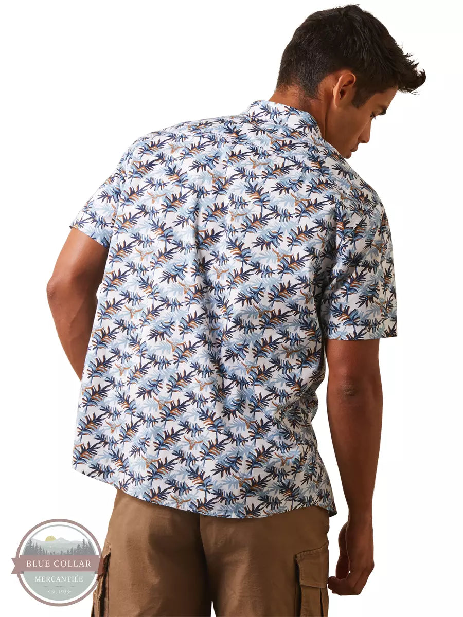 Ariat 10043706 Short Sleeve Shirt with a Palm Fronds Print Back View