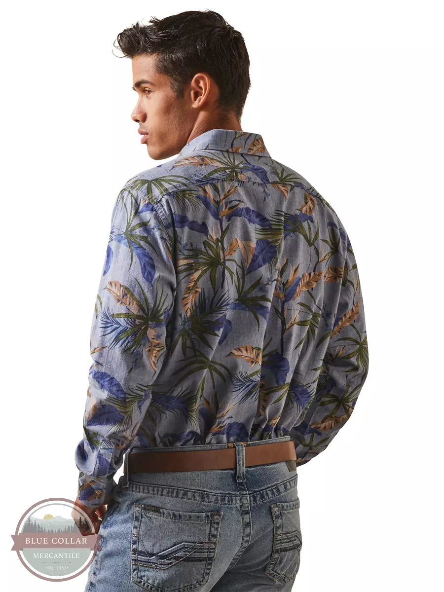 Ariat 10043710 Classic Fit Long Sleeve Shirt in Paradise Palm Print Back View