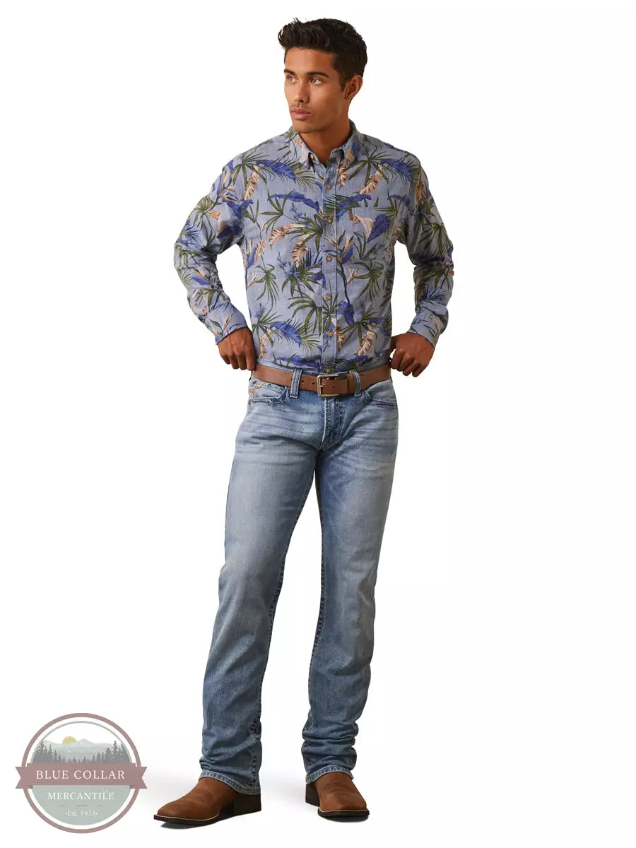Ariat 10043710 Classic Fit Long Sleeve Shirt in Paradise Palm Print Full View