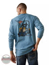 Ariat 10043778 Flame Resistant Raising The Flag Graphic Long Sleeve T-Shirt in Blue back View