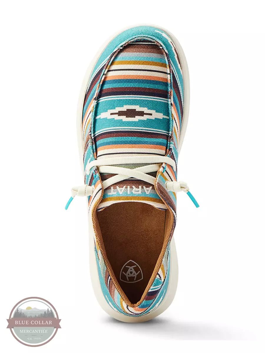 Ariat 10044590 Hilo Moccasins in Turquoise Serape Toe View