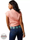 Ariat 10044992 Spring Short Sleeve Button and Front Tie Shirt in Burnt Coral Back View