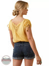 Ariat 10045002 Sweet Spring Short Sleeve Top in Rattan with Sleeve Ties Back View