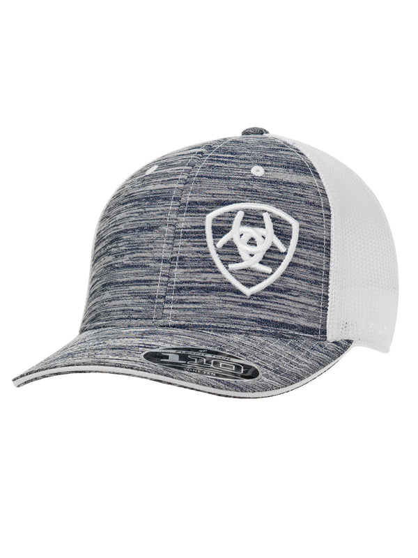 Ariat 1504905 Flexfit 110 Technology Cap in Grey with White Logo Front View