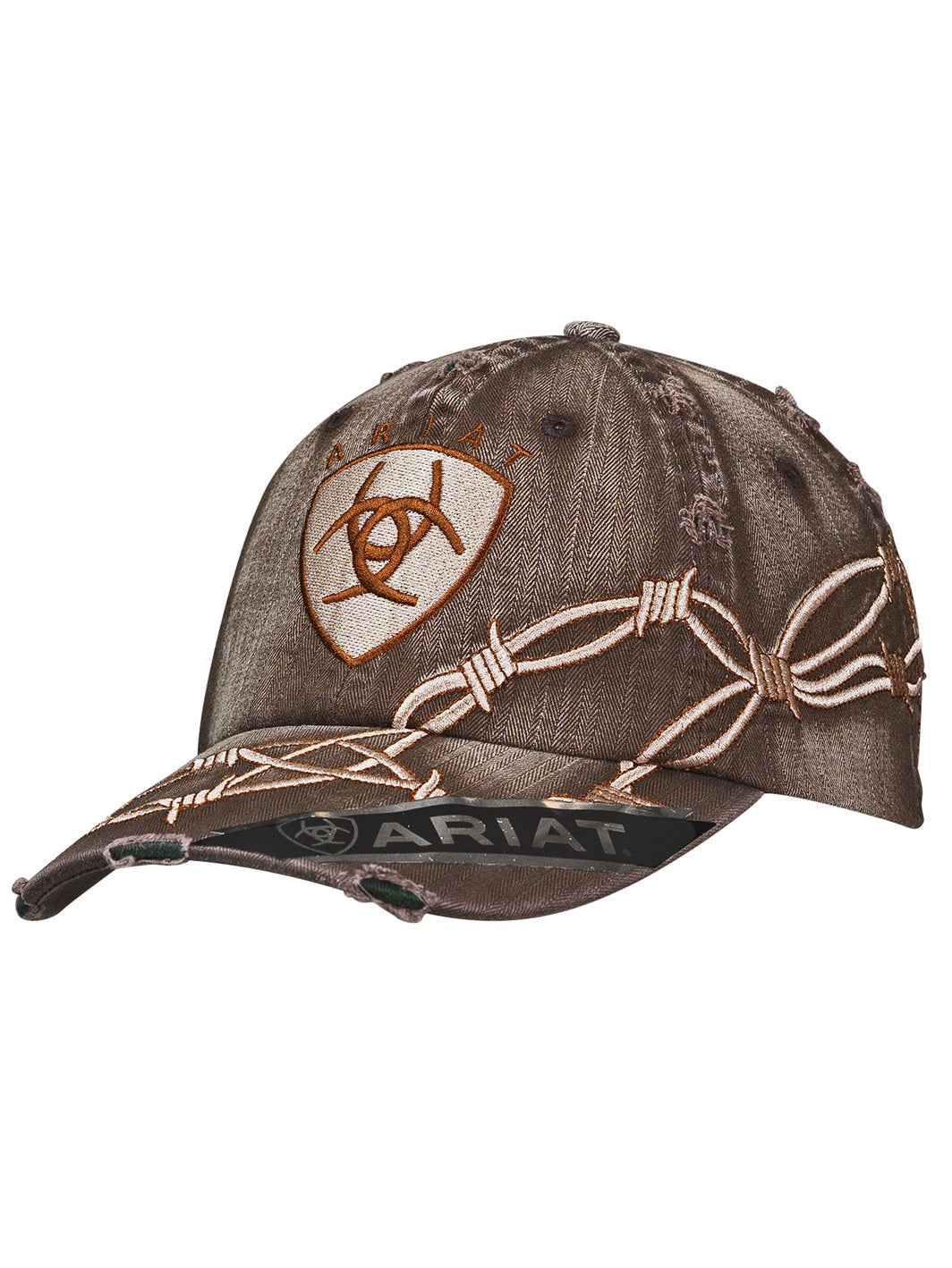 Ariat 1509802 Barbed Wire Cap in Brown Front View