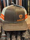 Ariat 1595002 Brown Oilskin Ball Cap with Orange Accents Front Life View
