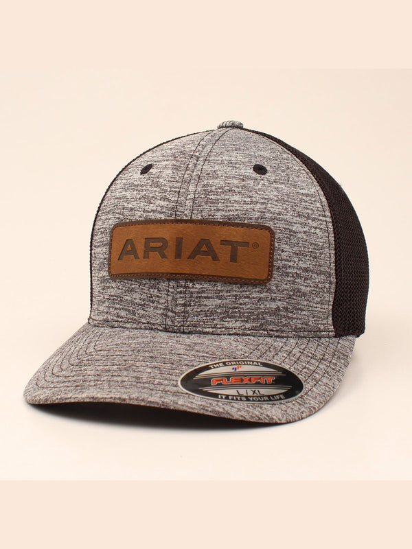 Ariat A300002601 Black Heather Cap with Leather Logo Front View