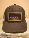 Ariat A300008902 R112 USA Leather Patch Cap in Brown Oilskin Life View
