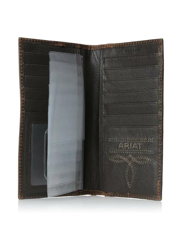 Ariat A35118282 Performance Work Rodeo Wallet / Checkbook in Brown Inside View